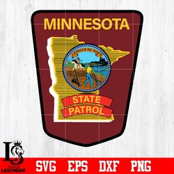 Badge Minnesota state patrol Police svg eps dxf png file, Digital download
