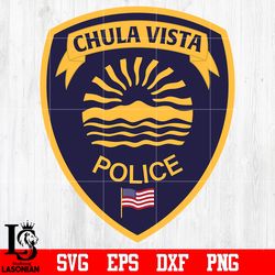 Badge Police Chulavista svg eps dxf png file, digital download