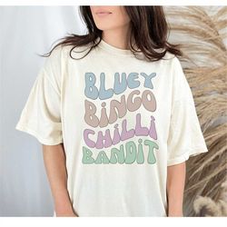 Comfort Colors Bluey Family Shirt | Women's Bluey Shirt | Adult Bluey Shirt | Simple Bluey Shirt | Minimalist Bluey Shir