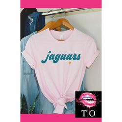 Cute Pink Jaguars T-shirt for Women Gift,  Soft & Cozy Jaguars Heart Shirt