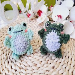 Crochet Frog Pattern , Pocket Size, Crochet Pattern Mini Frog Plushie, Bag Charm, Car Decor, Keychain pattern, Froggy