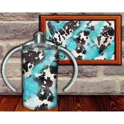 Western Cowhide Glitter Sippy Cup Tumbler Png Sublimation Design, 12oz Sippy Cups Tumbler Png, Cowhide Sippy Cup Tumbler