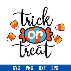 Trick on Treat Svg, Candy Halloween Svg, Halloween Svg, Png Dxf Eps Digital File
