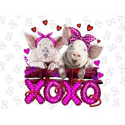 Valentine Xoxo Pigs Png Sublimation Design,Happy Valentine's Day Png,Valentine Png,Valentine Xoxo,Xoxo Pigs,Valentine Pi