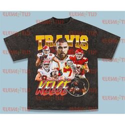 Travis Kelce 90s Vintage Bootleg Unisex Rap T-Shirt Kansas City Chiefs Football Nfl Shirt Vintage Oversize Premium wash