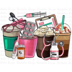 Nurse coffee cups png sublimation design download, Nurse png, coffee love png, Nursing png, Nurse life png, sublimate de
