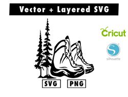 Hiking Boot SVG & PNG files for cricut machine , anime svg , manga svg , Goku svg