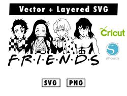 Demon Slayer - Anime - Friends SVG & PNG files for cricut machine , anime svg , manga svg , Goku svg