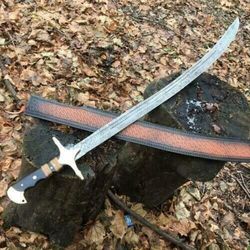Hand Forged Damascus Steel Arabian Sword, Handmade Persian Sword, Pirate Sword