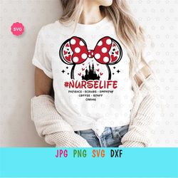 Mouse Nurse Life Svg for cricut, Doctor print for t-shirt, Mouse ears Svg, Nurse shirt Svg
