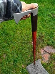 Walking Stick AXE | ROSE Wood Handle, Carbon Steel | Best Gift For Grand Parents