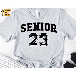 Senior 23 Svg, Png, Black Jersey Varsity Design, Cut or Print, Sport Graduate Shirt for Graduation 2023 Svg Cricut, Silh