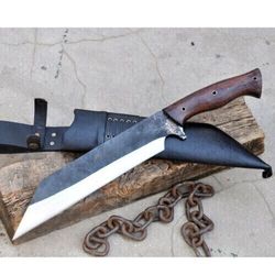 Carbon Steel Blade Survival Seax Knife | Custom Handmade Hunting Knife | Camping