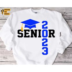 Senior 2023 Svg, Senior Shirt Svg, Blue Black Unisex Sport, Jersey, Varsity Design, for Boy & Girl, Graduation 2023 Svg,