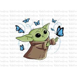 Green Character With Blue Butterflies Svg, Television Series Svg, Space Travel, Science Fiction, This Is The Way, Be Wit