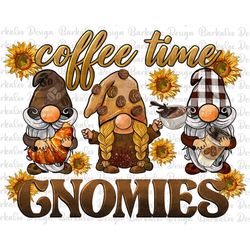 Coffee Time Gnomies Png Sublimation Design, Gnome Png, Coffee Lovers Png, Gnomes With Croissant Png,Coffee Beans Png, Ca