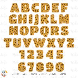 Cookie Alphabet Svg Cricut files Numbers Font Png Download Clipart Png