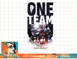 Power Rangers One Powerful Team Group Portrait & Logo T-Shirt copy png