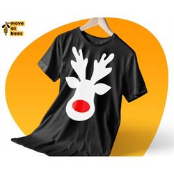 Rudolph Shirt Svg, Red Nose Reindeer Svg, Printable White File, Easy Cut  For Cricut, Silhouette, Christmas Baby Shirt S