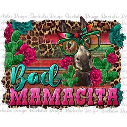 Western Bad Ass Mamacita Donkey Png Sublimation Design, Mamacita Png, Cinco De Mayo Png, Serape Background Mamacita Doke