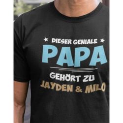 Papa Shirt personalisiert - Dieser geniale Papa gehrt zu Wunschname - Personalisierbar mit deinem Wunschnamen - Papa T-S