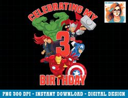 Marvel Avengers Celebrating My 3rd Birthday png, sublimation copy