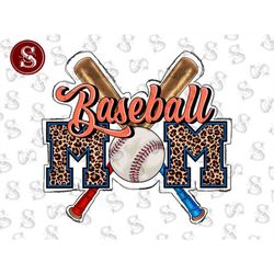 Leopard Baseball Mom Png, Baseball Sublimation Png, Retro Png, Baseball Mom Design, Baseball Bat Png, Sports And Mom Png
