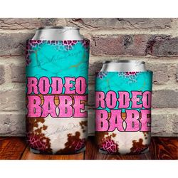 western rodeo babe can cooler png sublimation design, rodeo babe can holder, 12 oz. can cooler template, rodeo babe can