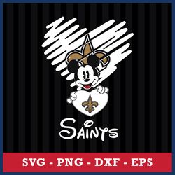 New Orleans Saints Mickey Svg, New Orleans Saints Svg, NFL Svg, Png Dxf Eps Digital File