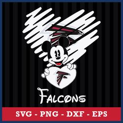 Atlanta Falcons Mickey Svg, Atlanta Falcons Svg, NFL Svg, Png Dxf Eps Digital File