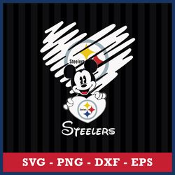 Pittsburgh Steelers Mickey Svg, Pittsburgh Steelers Svg, NFL Svg, Png Dxf Eps Digital File