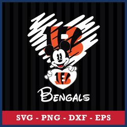 Cincinnati Bengals Mickey Svg, Cincinnati Bengals Svg, NFL Svg, Png Dxf Eps Digital File