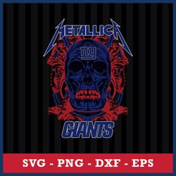 Skull Metallica New York Giants Svg, New York Giants Svg, NFL Svg, Png Dxf Eps Digital File
