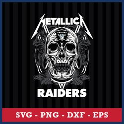 Skull Metallica Las Vegas Raiders Svg, Las Vegas Raiders Svg, NFL Svg, Png Dxf Eps Digital File