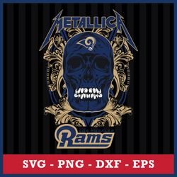 Skull Metallica Los Angeles Rams Svg, Los Angeles Rams Svg, NFL Svg, Png Dxf Eps Digital File