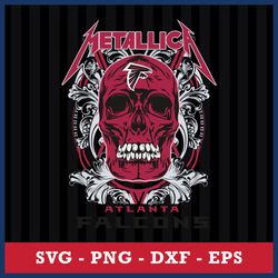 Skull Metallica Atlanta Falcons Svg, Atlanta Falcons Svg, NFL Svg, Png Dxf Eps Digital File