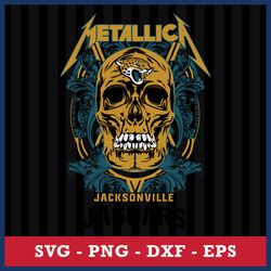 Skull Metallica Jacksonville Jaguars Svg, Jacksonville Jaguars Svg, NFL Svg, Png Dxf Eps Digital File