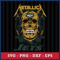 Skull Metallica  New York Jets Svg, New York Jets Svg, NFL Svg, Png Dxf Eps Digital File