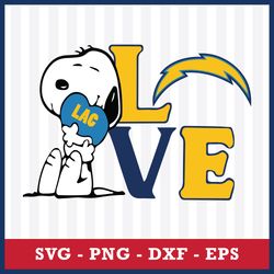 Los Angeles Chargers Snoopy Svg, Los Angeles Chargers Svg, NFL Svg, Png Dxf Eps Digital File
