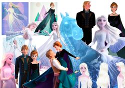 Frozen 2 Snow Queen Elsa and Anna 25 Clipart Images including 16 images with transparent background