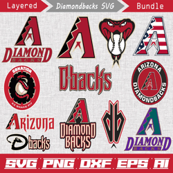 65 files,13 designs,Arizona Diamondbacks MLB svg Cut Files Baseball Clipart Bundle,svg bundle,mlb logo svg