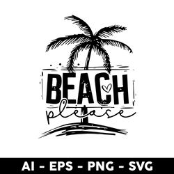 Beach Place Coconut Tree Svg, Beach Svg, Coconut Tree Svg, Png, Dxf Eps Digital File - Digital File