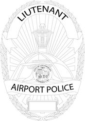 Airport Police Lieutenant Badge, City of Los Angeles Police Badge svg vector file for laser engraving, cnc router, cutti