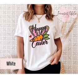 Happy Easter Bunny Carrot T-Shirt, Funny Easter Kids Shirt, Cute Easter Baby Shirt, Trendy Easter Vibes Outfit, Aestheti