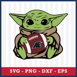 Carolina Panthers Baby Yoda, Baby Yoda Svg, NFL Svg, Eps Dxf Png Digital File