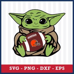 Cleveland Browns Baby Yoda, Baby Yoda Svg, NFL Svg, Eps Dxf Png Digital File
