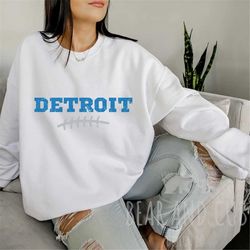 Vintage Detroit Football Crewneck Sweatshirt, Distressed Detroit Sweatshirt, Detroit Fan Crewneck Shirt, Detroit Gift,De