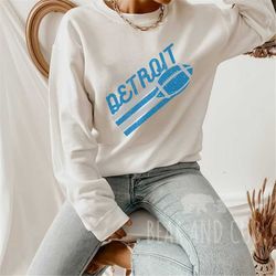Vintage Detroit Crewneck Sweatshirt, Retro Detroit Football Shirt, Men's and Women's Sweatshirt, Throwback Detroit Sweat