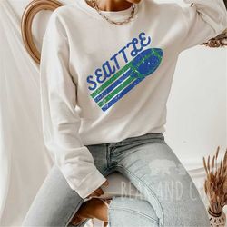 Vintage Seattle Crewneck Sweatshirt, Retro Seattle Football Shirt, Mens and Womens Sweatshirt, Throwback Seahawks Shirt,