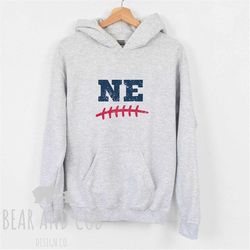 Vintage New England Football Hoodie, Distressed New England Sweatshirt, New England Fan Hooded Sweatshirt, New England G